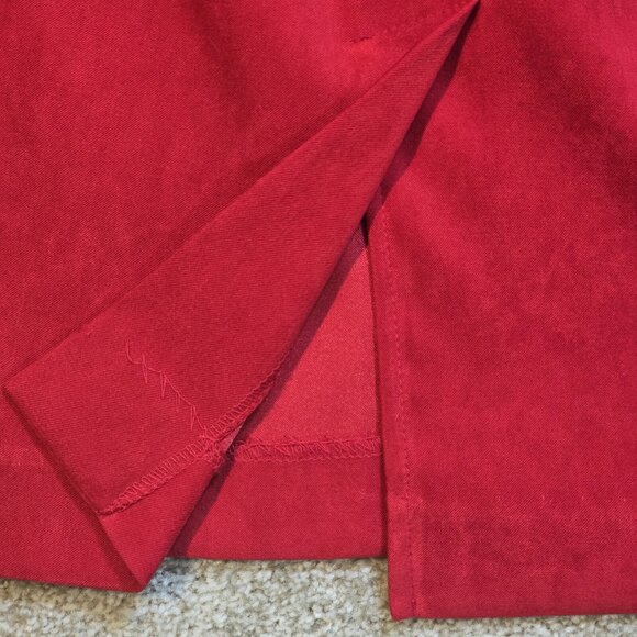 Leslie Fay 2 Pc Skirt Suit Faux Suede Red Elastic Waist Professional Petite 14WP - Picture 13 of 16